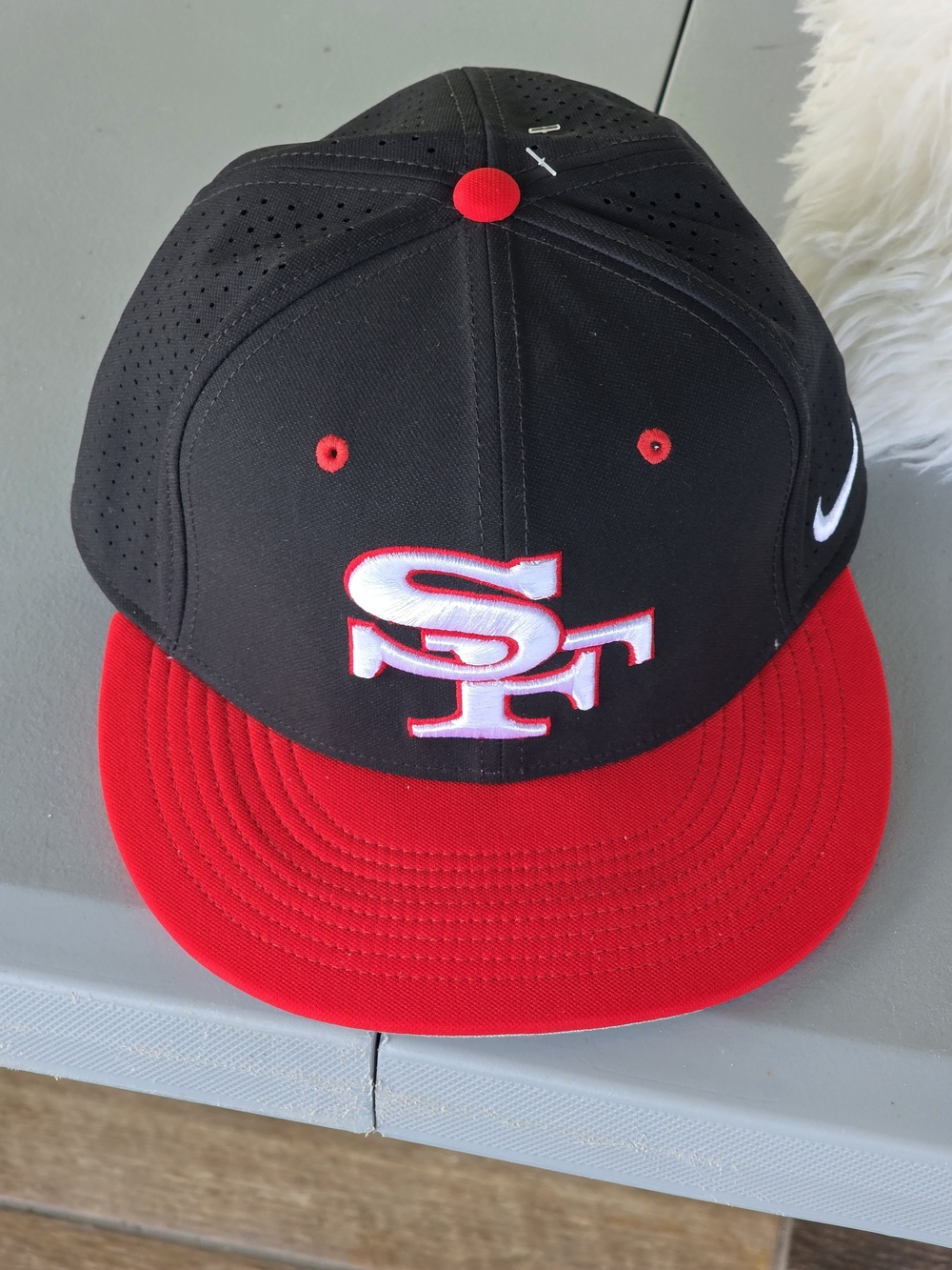 Nike SF Black & Red Baseball Cap with Team Logo